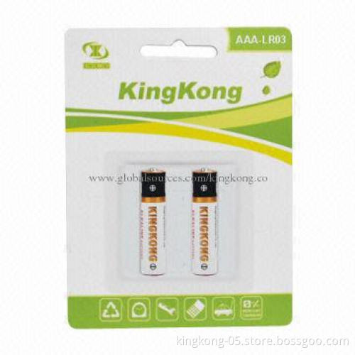 No Mercury Alkaline Batteries with 1.5V Nominal Voltage and 800mAh Capacity